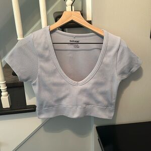Garage Top, Deep V-Neck, light blue